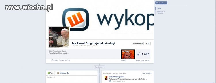 Strona na Facebooku. 