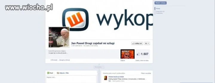 Strona na Facebooku. 