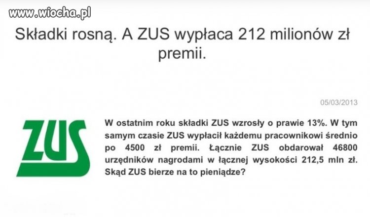 Ponoć w ZUS-ie znikają pieniądze?