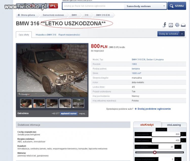 LETKO uszkodzona
