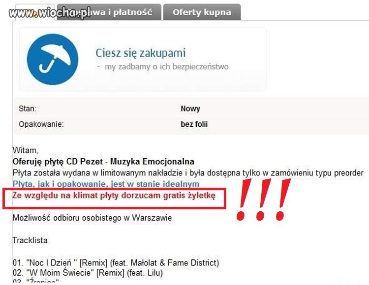 Płyta CD i ... żyletka gratis