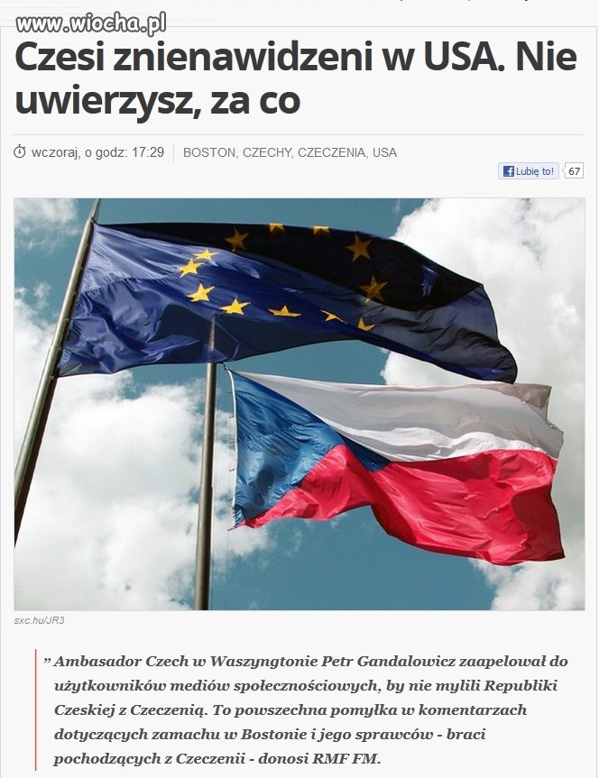 Mylą Czeczenię z Czechami