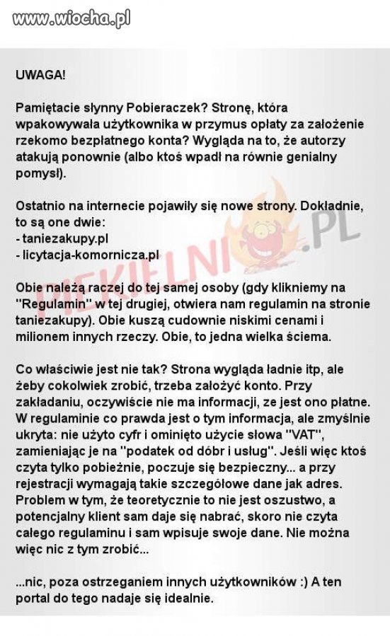 Ostrzeżenie dla internautów