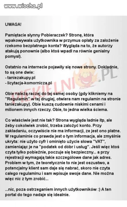 Ostrzeżenie dla internautów