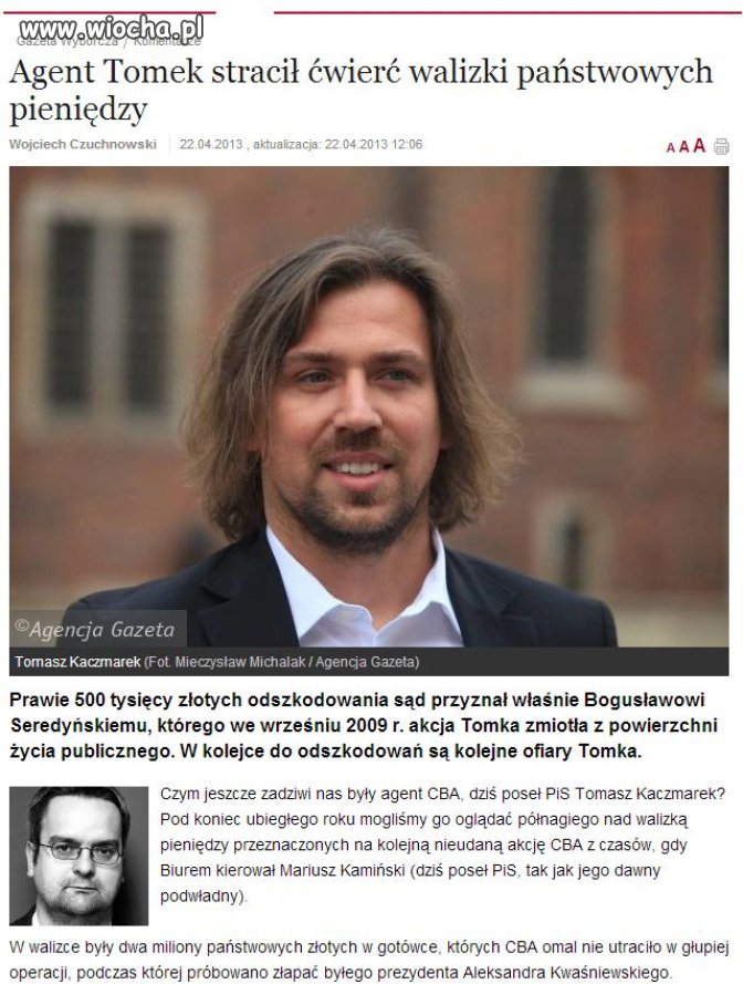W nagrodę został posłem PIS 