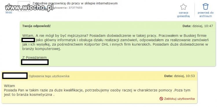 W naszym kraju nie ma pracy
