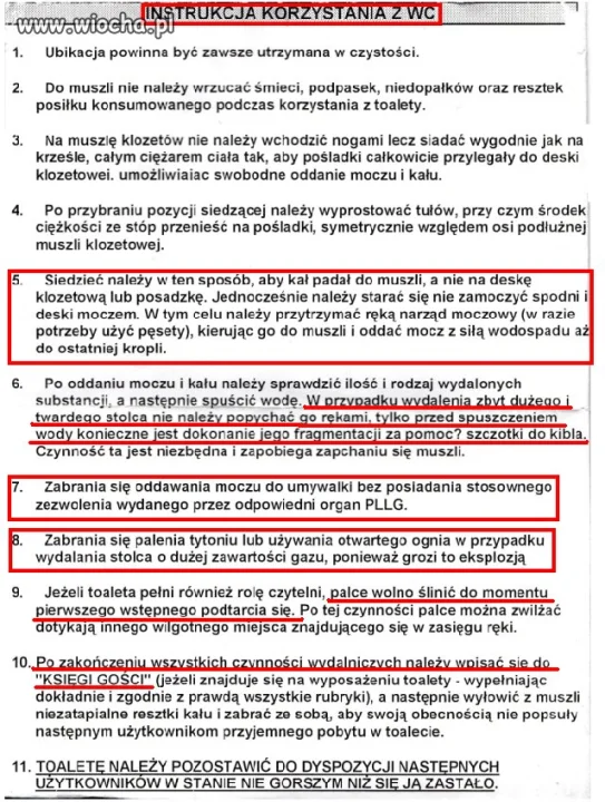 INSTRUKCJA KORZYSTANIA Z WC