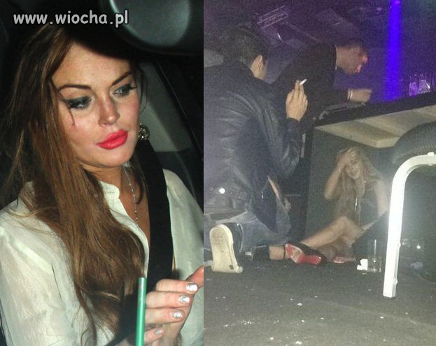 Lindsay Lohan pod stołem na imprezie