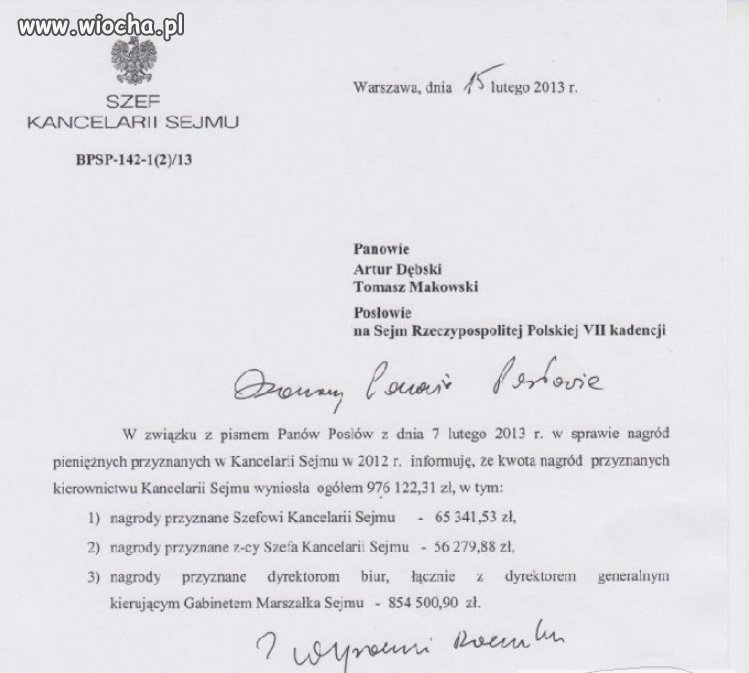 Czy nasze państwo stać na takie nagrody?