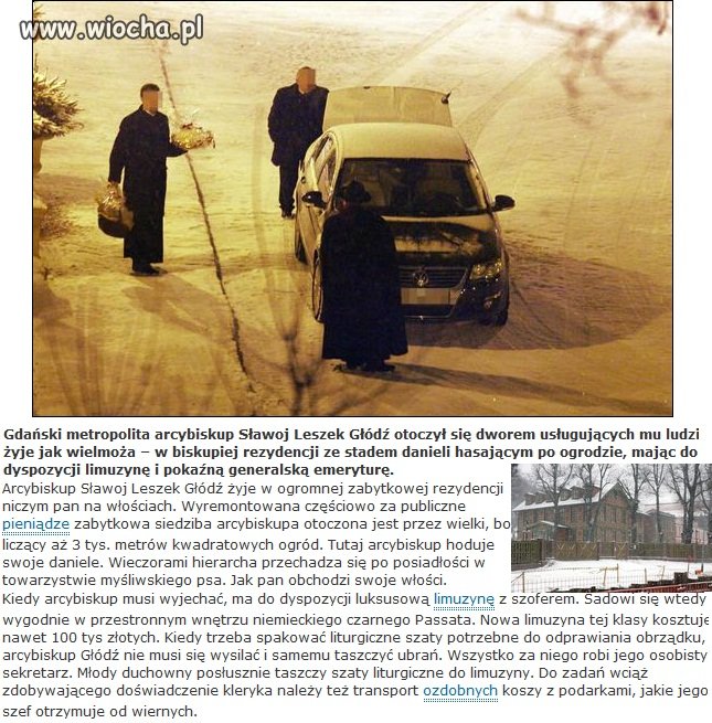 Tak żyje arcybiskup gdański S.L. Głódź