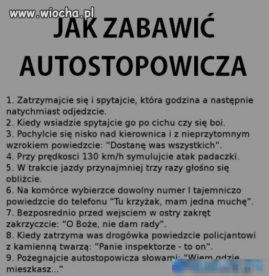 Jak zabawić Autostopowicza