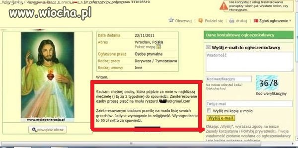 50 zł za...spowiedź