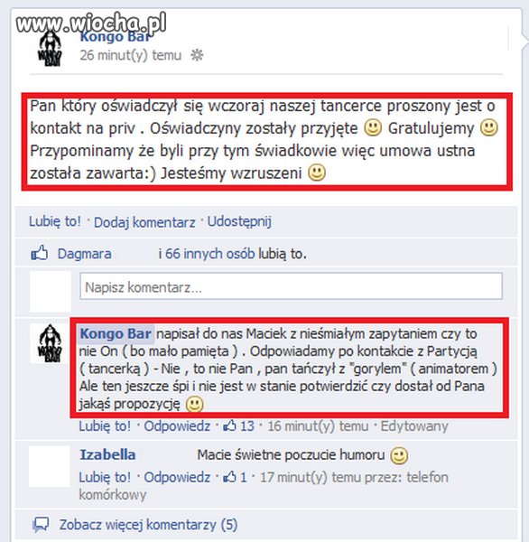 ... oświadczyny zostały przyjęte. Gratulujemy.
