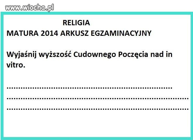 Tymczasem na maturze z religii