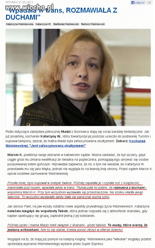 Nowe informacje dotyczące Katarzyny Waśniewskiej