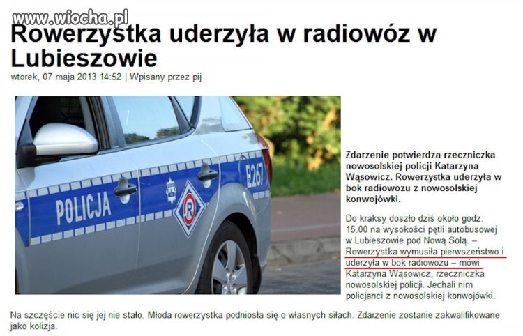 Wymusić pierwszeństwo rowerem...