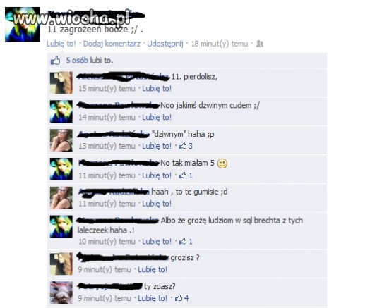 Zagrożeniami trzeba się pochwalić na fb 