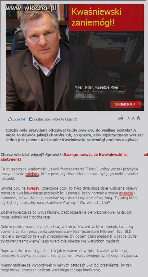 Zmorzyła  go choroba
