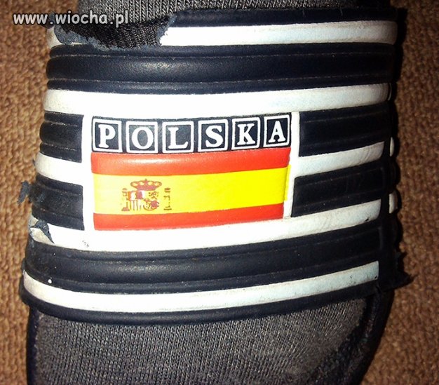 Polska z flagą Hiszpanii 