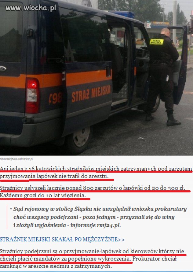 Strażnicy miejscy oskarżeni o branie łapówek...