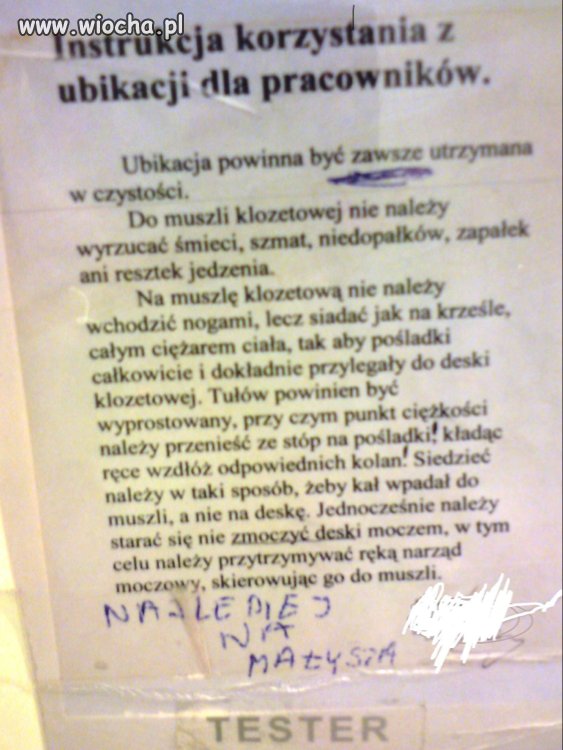 Instrukcja korzystania z ubikacji w TESCO