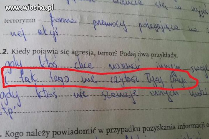 Takie tam w szkole...Sprawdzian...