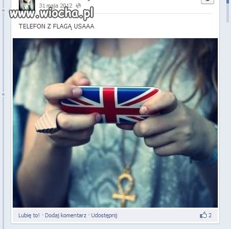 Telefon z flagą USA