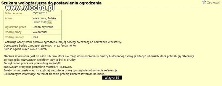 Szukam wolontariusza do łopaty