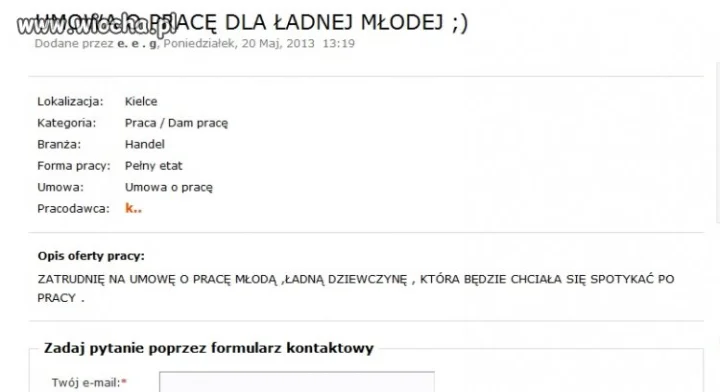 Znalezione ogłoszenie