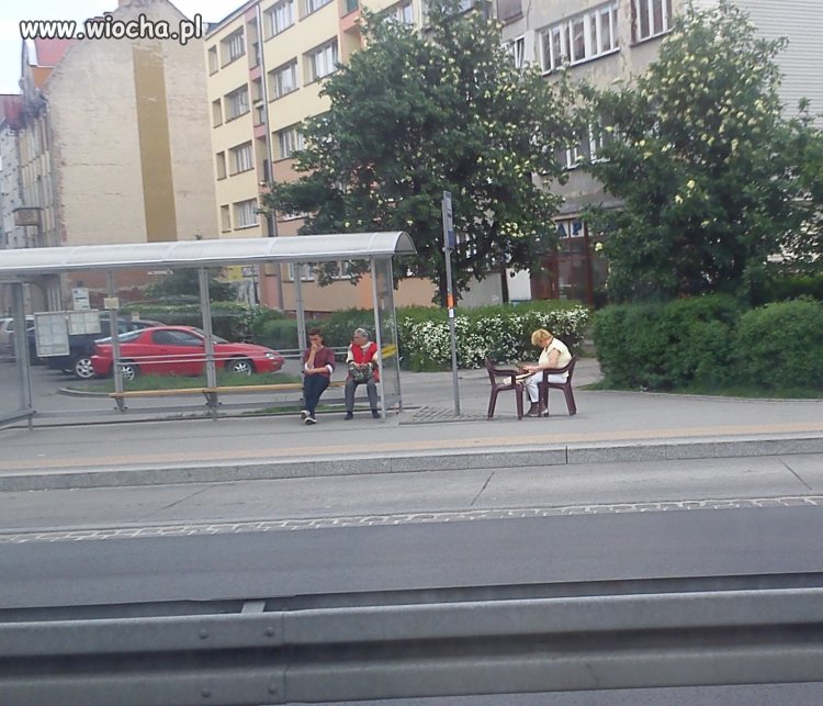 Czekając na autobus 