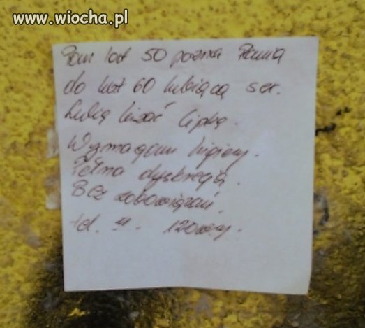 Takie tam ogłoszenie