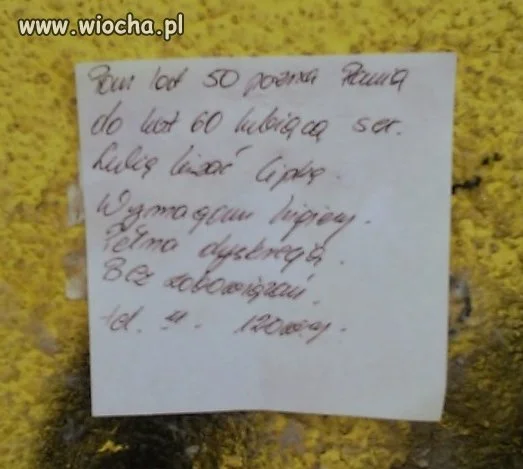 Takie tam ogłoszenie
