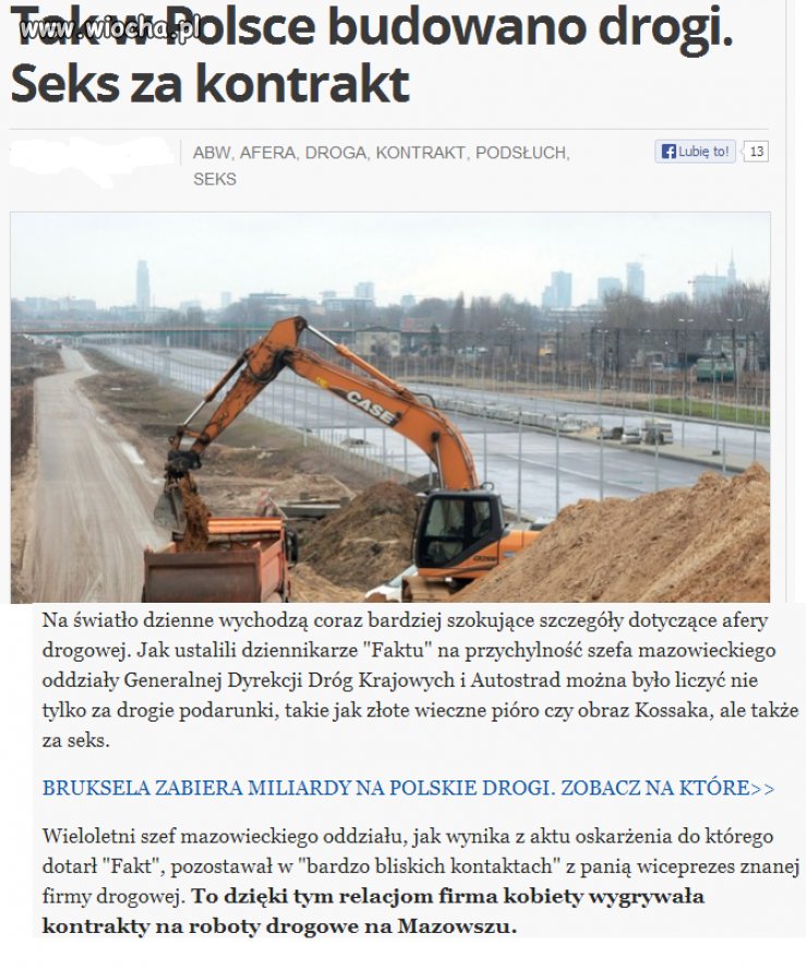 Sex za kontrakt na budowę dróg...