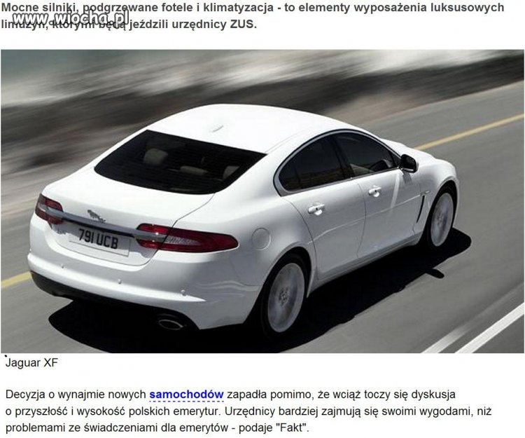 Czym będą jeździć w ZUS-ie? Audi A6 i Jaguarem XF!