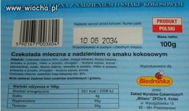 Czekolada z biedronki