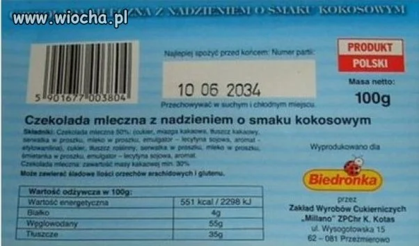 Czekolada z biedronki