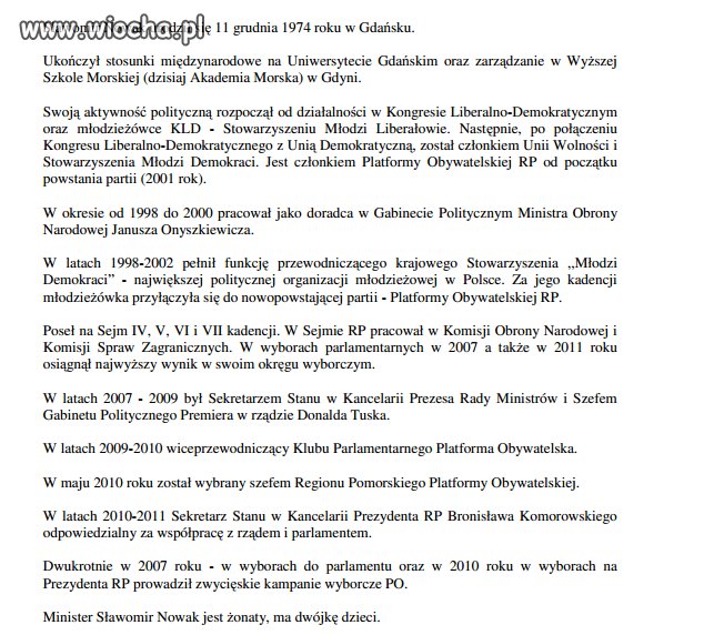 CV ministra Nowaka - ja mam 10 lat doświadczenia,
