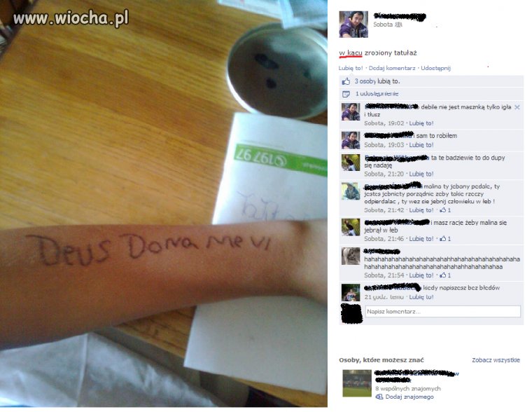 W kącu zrobiony tatułaż
