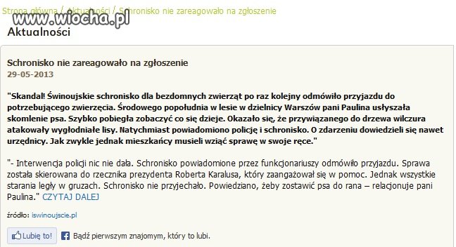Schronisko w Świnoujściu