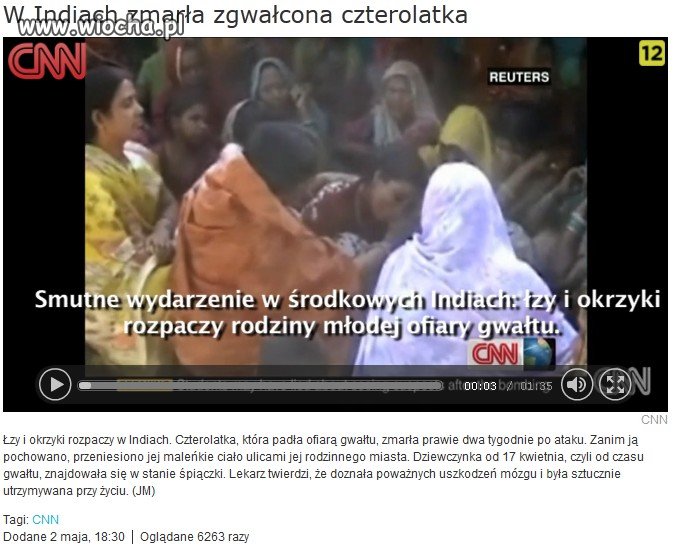 35 latek zgwałcił 4 latkę, dziecko zmarło