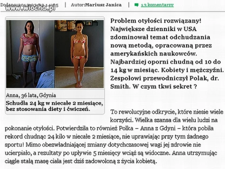 Schudła 24 kg w niecałe 2 miesiące, bez stosowania diety i ćwiczeń.