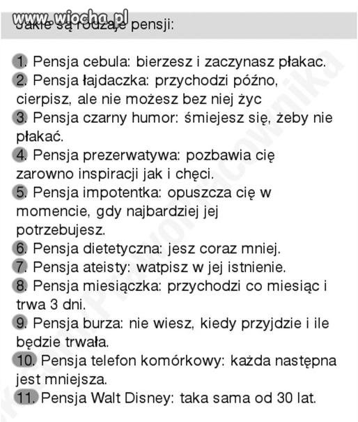Rodzaje pensji...
