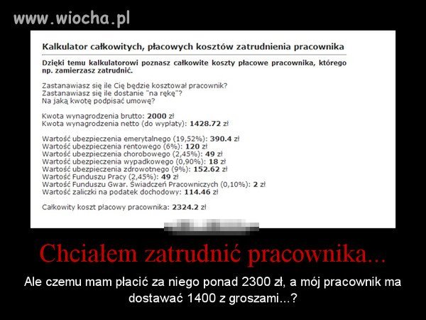 Chciałem zatrudnić pracownika