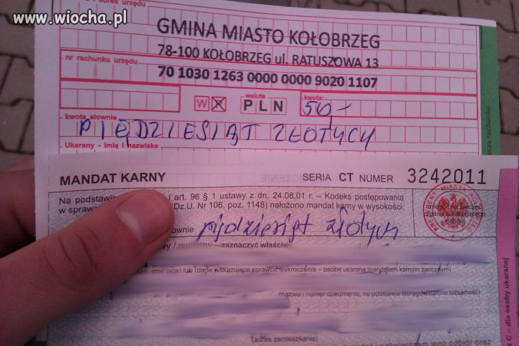 Mandat z Kołobrzegu.