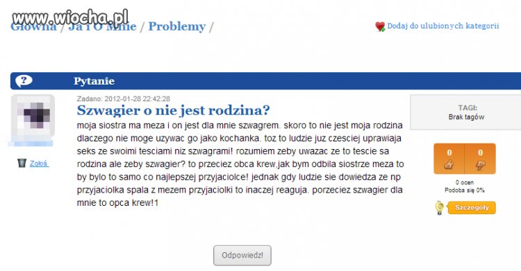 "Szwagier to nie jest rodzina"?