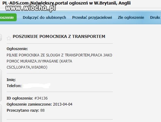 Pomocnik wymagania - łopata wiadro 