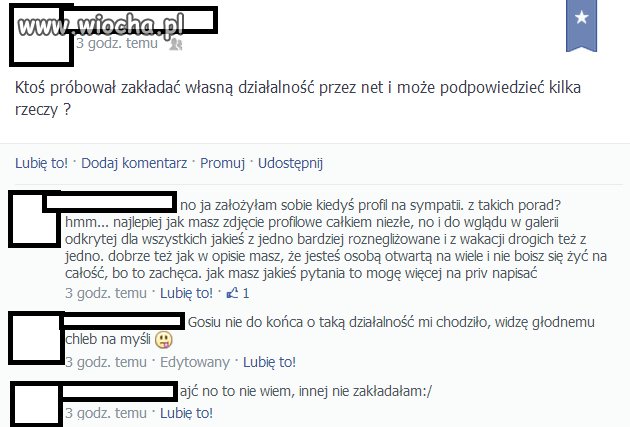 Szukanie pomocy na FB