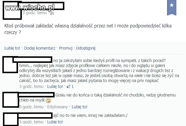 Szukanie pomocy na FB