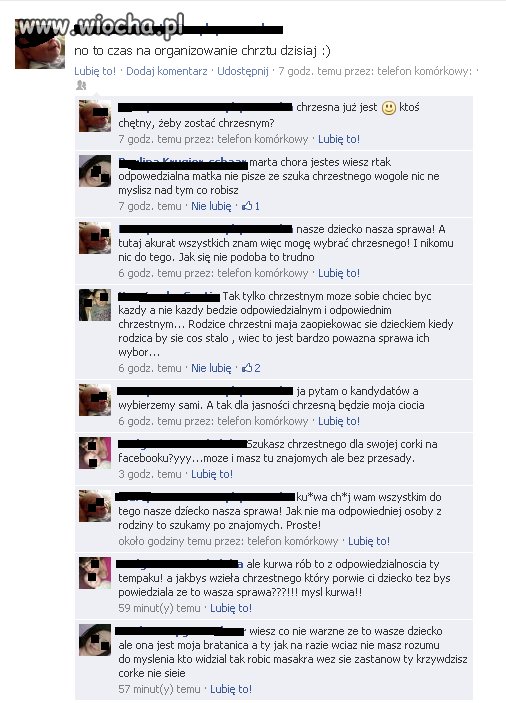 Czy ktoś chce zostać chrzesnym?