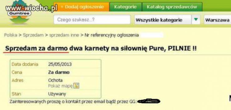 Sprzedam za darmo!